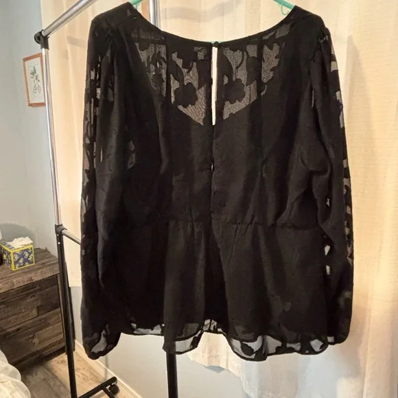 Torrid Black Peplum Blouse - Picture 2 of 5
